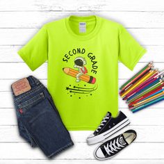 Second Grade Back To School, Space Tee, School Tees, Fourth Grade