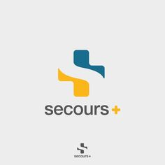 the logo for secours plus, which is designed to look like an abstract letter