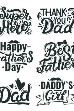 father's day lettering set