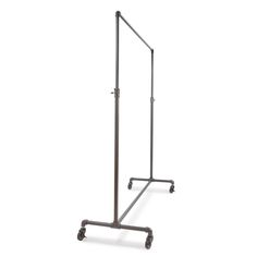 a large metal rack with wheels on the bottom and one arm extended to the side