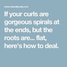 If your curls are gorgeous spirals at the ends, but the roots are... flat, here's how to deal. Clips Curly Hair, Wavy Bob Haircuts, Curly Hair Tutorial, Bangs With Medium Hair, Natural Wavy Hair, Hair Advice