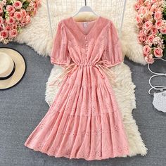 Fabric: LaceSize: (cm)free size, full length 103 bust 96 waist 92Please check the size carefully when you choose items.When you have any questions, please feel free to contact us, thank you. Feminine V-neck Lace Midi Dress, Feminine Lace V-neck Midi Dress, Feminine Lace Midi Dress With V-neck, V-neck Lace Patchwork Midi Dress, V-neck Lace Midi Dress With Lace Patchwork, V-neck Midi Dress With Lace Patchwork, Lace Patchwork V-neck Midi Dress, Pink V-neck Lace Dress, Pink Lace V-neck Maxi Dress