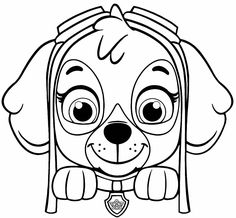 a cartoon dog with big eyes and a collar