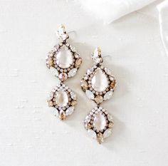 Large Swarovski crystal Statement Bridal earrings - GIANNA – Treasures by Agnes Statement Bridal Earrings, Crystal Statement Earrings, Bridal Statement Earrings, Golden Shadow, Cubic Zirconia Earrings, Zirconia Earrings, Trendy Earrings, Leather Blazer, Bridal Necklace