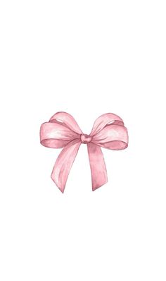 a watercolor drawing of a pink bow