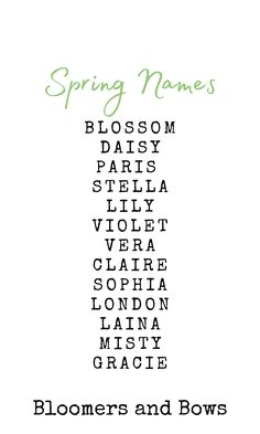 baby names Spring Names, Baby Delivery, Uncommon Baby Names, Name List, Pretty Names