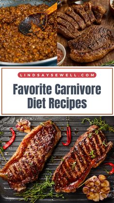 the recipe for favorite carnivor diets is shown in this image with text overlay