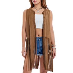 US?only.Free?delivery?in??3-7?business?days. Polyester.Spandex Hand Wash Only 95% Polyester and 5% Spandex Hand-wash max 30¡æ When you receive this fringe vest. please comb out the fringes with your fingers to let them straight. Great for match with shirts. sweater. jeans or skirts. you will get your own style and look good in parties. Goes well with vintage look. 60s 70s costume. hippie style. Halloween party. It can apply to add charm in daily life Fall Sleeveless Vest With Tassels, Sleeveless Summer Vest With Tassels, Fitted Fringe Vest For Summer, Fitted Fringe Vest For Spring, Casual Fringed Vest For Fall, Fitted Fringe Vest For Fall, Fitted Summer Vest With Fringe, Fitted Fringe Summer Vest, Fitted Fringe Vest