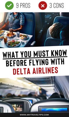 an airplane with the words, what you must know before flying with delta airlines