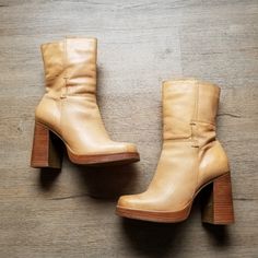 Reposhing This Item I Purchased. Loved It, But Ready To Rotate For Something New. Questions? Leave A Comment Below! Brown Ankle-high Boots With Lug Sole, Candies Shoes, Chunky Platform, Vintage Shoes, Shoes Heels Boots, Leather Boots, Shoes Women Heels, Heeled Boots, Ankle Boot