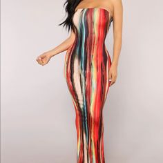 Nwt Bodycon Red/Multi Maxi Dress Multi Color 96% Rayon 4% Spandex Multicolor Bodycon Maxi Dress For Night Out, Bodycon Multicolor Maxi Dress For Night Out, Multicolor Bodycon Maxi Dress, Red Stretch Maxi Length Bodycon Dress, Strapless Stretch Multicolor Maxi Dress, Red Stretch Maxi Dress, Fitted Multicolor Maxi Dress For Date Night, Red Fitted Maxi Length Bodycon Dress, Multicolor Fitted Strapless Maxi Dress