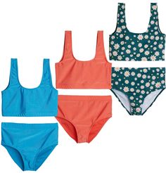 PRICES MAY VARY. Introducing the perfect summer essential for your little girl - a 3-Pack of Girl's Two-Piece Swimsuits! Say goodbye to the hassle of searching for a new swimsuit every time you head to the beach or pool. Our swimsuits are designed to provide your daughter with comfort, style, and durability, all in one package. Made from high-quality, stretchy material, our Girl's Two-Piece Swimsuits provide a snug fit without sacrificing comfort. With a variety of sizes to choose from, you can Beach Sport, Sport Bikinis, Matching Swimwear, Swimwear Sets, Summer Essential, Basic Outfits, Comfort Style, Our Girl, Summer Essentials