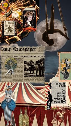 a collage of photos with circus theme