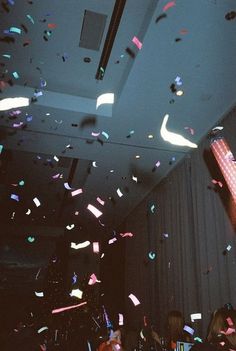 confetti falling from the ceiling at a party