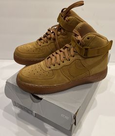 Nike Air Force 1 High LV8 Shoes CK0262-700 Light Brown US Sz Youth 7 EU 40. In new in original box condition. Box has a bit of shelf and handling wear. Bought at Nike store and forgot them in the closet :) Nike Air Force 1 Synthetic With Round Toe, Nike Air Force 1 With Laces And Round Toe, Casual Nike Air Force 1 Fade-resistant Lace-up, Casual Nike Air Force 1 Sneakers, Nike Air Force 1 Synthetic Shoes, Casual Nike Air Force 1 Lace-up Fade-resistant, Casual Nike Air Force 1 Fade-resistant, Casual Brown Nike Air Force 1 With Gum Sole, Casual Brown Nike Air Force 1 With Boost Midsole