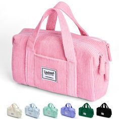 the corded duffel bag has five different colors and is available in multiple sizes