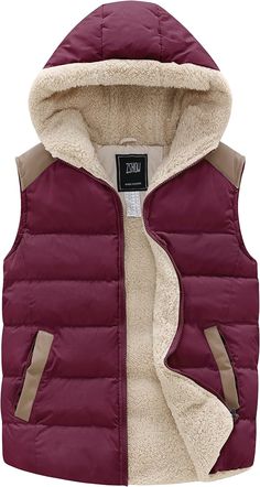 This Soft Fleece Winter Puffer Sleeveless Vest is designed to keep you warm during the coldest of days. The soft fleece lining provides insulated comfort, while the puffer design adds extra warmth. Stay stylish and cozy with this must-have winter vest. 100% Polyester Super Warm & Cozy - The women's winter vest is lined with ultra-soft fleece and filled with thick-down alternative filling, very warm and comfortable, effectively sealing out the cold wind. You can wear the puffer vest in spring, au Winter Puffer Vest, Buttons Design, Kids Winter Jackets, Outdoor Vest, Winter Puffer, Womens Puffer Vest, Winter Vest, Winter Knit Hats, Casual Outerwear