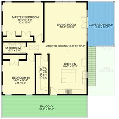 the floor plan for a two story house with an attached garage and living room area