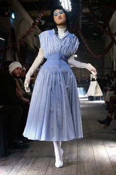 Maison Margiela Spring 2024 Couture Fashion Show | Vogue Margiela Couture, Couture Looks, Spring Couture, Blue And White Dress, Couture Week, John Galliano, Spring 2024, Couture Collection, Couture Fashion