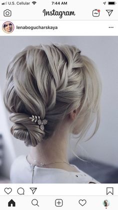 Braided Short Hair, Braided Hairstyles For Short Hair, Short Hair Bun, Cute Braided Hairstyles, Short Braids, Low Bun, Short Wedding Hair