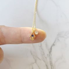 "Teeny Tiny Hamsa Necklace Gift for friends, Graduation, Birthday, etc Features: Pendant: 5.5mm(W) x 7mm (H) Chain Length: 14\" + 1.5\" extension Coming with a Gift Box" Friends Graduation, Hamsa Necklace, Necklace Minimalist, Short Necklace, Necklace Gift, Gold Plated Jewelry, Jewelry Plate, Delicate Bracelet, Chain Lengths