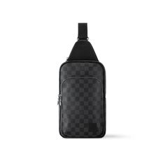 LOUIS VUITTON® - Avenue Slingbag Nm - Graphite Louis Vuitton Sac, Louis Vuitton Paris, Louis Vuitton Official Website, Luxury Belts, Louis Vuitton Official, Black Square, Leather Patches, Black Belt, Sling Bag