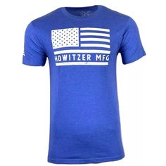 Howitzer By Affliction Men's T-Shirt S/S Bold Flag Black Label Brand: Howitzer Color: Electric Blue Heather Style: Bold Flag Tee Cv1122 Elhe Material: 50% Cotton, 50% Polyester Detail: Crew Neck Shirt, Printed In Front & Back, Design In Usa, Cotton Sports T-shirt With Flag Print, Sports T-shirt With Flag Print In Cotton, Sports T-shirt With Flag Print, Sports T-shirt With Flag Print And Short Sleeves, Sports Short Sleeve T-shirt With Flag Print, Blue Short Sleeve Tops Made In Usa, Patriotic Blue Cotton T-shirt, Blue Patriotic Cotton T-shirt, Blue Flag Print Short Sleeve Shirt