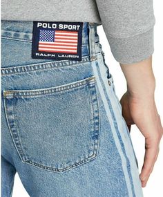 Polo Sport Ralph Lauren American Flag Retro Logo 1992 67 Jeans Slim Straight Men | eBay American Flag Jeans, Flag Jeans, Retro Contemporary, All American Girl, Polo Sport Ralph Lauren, Polo Sport, Sporty And Rich, Retro Logo, Sophisticated Style