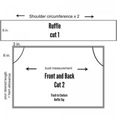 an area with measurements for the front and back cut