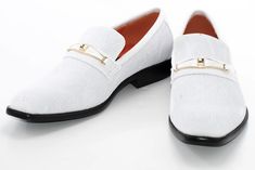 Men's White Baroque Embroidered Dress Shoe Elegant White Leather Shoes For Semi-formal Occasions, Spring Gala Slip-on Dress Shoes, Elegant White Leather Shoes For Formal Occasions, Elegant White Semi-formal Loafers, Elegant White Slip-on Leather Shoes, Elegant Spring Wedding Dress Shoes, Luxury Dress Shoes For Business In Spring, Luxury Business Dress Shoes For Spring, Formal Slip-on Dress Shoes For Spring