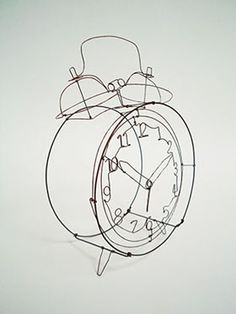 a drawing of an alarm clock on a white background