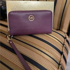 Brand New With Tags Attached. Plum Color Elegant Purple Wallets For Travel, Elegant Everyday Purple Wallets, Elegant Purple Everyday Wallet, Michael Kors Clutch Wallet With Card Slots, Michael Kors Wallets With Card Slots, Michael Kors Luxury Bifold Wallet, Michael Kors Elegant Clutch Wallet, Michael Kors Wallets With Card Slots For Gift, Elegant Michael Kors Wallets With Card Slots