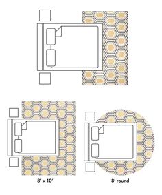 the floor plan for a living room with two couches and one chair in it