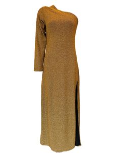 All that glitters really is gold in the Any Old Iron Gold Smith Dress. With one shoulder and a high slit, this dress will have everyone feeling like Mrs. Smith. This luxurious gown is rich in a shiny, metallic-gold hue and has ample stretch for prime comfort. It can be dressed up, with a pair of heels and a clutch, or dressed down, with a moto jacket and a pair of flats. It is the essential dress that everyone should have in their closet! The Any Old Iron Smith Dress comes in a variety of colors Dress With One Shoulder, Mrs Smith, Kate Bosworth, Miranda Lambert, Essential Dress, Dresses Xxl, All That Glitters, Elton John, Gold Dress