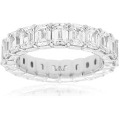 Royal 18K White Gold Eternity Band with U-Prong Set Emerald Cut Lab-Grown Diamonds - 6.60 Carat Total Diamond Weight Luxury Diamond Jewelry, Gold Eternity Band, Diamond Eternity Ring, Diamond Birthstone, Circle Diamond, Eternity Ring Diamond, Royal Jewelry, Eternity Band Diamond, Diamond Eternity