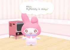 an animal is standing in front of a microwave and thought bubble that says mmm mumbbly is okay