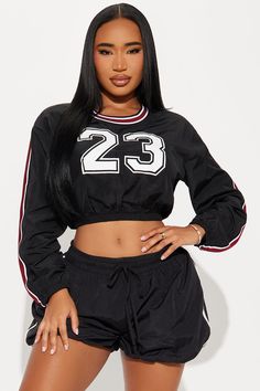 Available In Black And Hunter. Scoop Neck Long Sleeve Front Screen Windbreaker Cropped Stretch Disclaimer: Due To The Printing Process A Difference In Saturation May Occur. Each Garment Is Unique. 100% Polyester Imported | Major Moves Windbreaker in Black size 2X by Fashion Nova Black Tops For College In Spring, Black Spring Tops For College, Black Varsity Tops For Spring, Scoop Neck Long Sleeve, Printing Process, Black Fashion, Fashion Nova, Scoop Neck, Size Medium