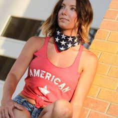 AMERICAN MADE Graphic Tank Red Fabric, First Class, Racerback Tank, Graphic Tees, Fabric