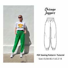 the chicago joggers sewing pattern is shown