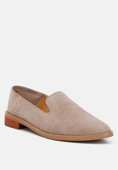 OLIWIA Taupe Classic Suede Loafers#color_taupe Suede Loafers, Heel Type, Slip Ons, Loafers For Women, Suede Leather, Classic Black, Soft Leather, Work Wear, Everyday Wear