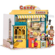 a paper model of a candy shop