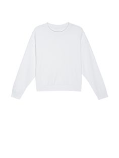 The truly effortless essential you've been waiting for. A classic crew neck sweatshirt with dropped shoulders and an oversized fit. Because comfort can look chic, too. (This one comes in White.) | Women's Jovie Sweatshirt in White | Ethical Essentials White Sweatshirt, Look Chic, Crew Neck Sweatshirt, Crew Neck, Sweatshirts, White