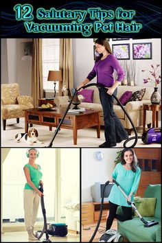 the woman is using her vacuum to clean the house and it looks like she's cleaning