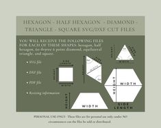 the diagram for hexagon's triangle - shaped diamond, which has three sides and