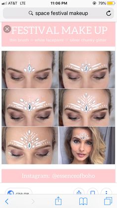 Face Art Painting, Festival Face Paint, Boho Makeup, Festival Inspo, Face Jewels