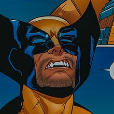 an image of a man that is in the air with his face painted like wolverine