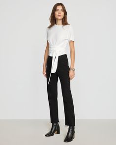 This flattering, slightly cropped blouse with wrap detailing creates an elegant silhouette — dressing up beautifully with trousers and heels, or casually with a breezy skirt or denim. See below for our general Size Guide and available measurements Made of 65% rayon and 35% nylon Machine wash cold and lay flat to dry White Wrap Blouse, Cropped Blouse, Dressing Up, Dress Silhouette, Front Tie Top, Wrap Blouse, Crop Blouse, Lay Flat, Size Guide