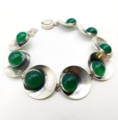 VINTAGE N. E. FROM DENMARK STERLING SILVER AGATE CHALCEDONY MODERNIST BRACELET Click the link to purchase💰⬇️ #brutalist #bracelet #modernist #jewelry #vintage #affiliate #ad Modern Silver Agate Jewelry, Modern Jade Cabochon Jewelry, Modernist Sterling Silver Oyster Bracelet, Contemporary Handmade Jewelry Bracelet, Modernist Round Cabochon Jewelry, Contemporary Polished Bracelet, Contemporary Polished Finish Bracelet, Modernist Silver Jewelry With Cabochon, Modern Sterling Silver Bracelet With Gemstone