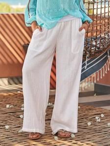 Cotton-Blend Plain Pants – linenlooks Jewelry 2023, Plain Pants, White Bottoms, Women Bottoms, Nails Fashion