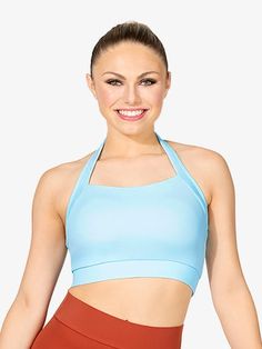 Dance Tops Bras, Dance Apparel, Dance Tops, Womens Camisoles, Straight Neckline, Dark Orange, Halter Crop Top, Top Light, Dance Outfits